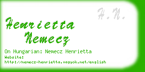 henrietta nemecz business card